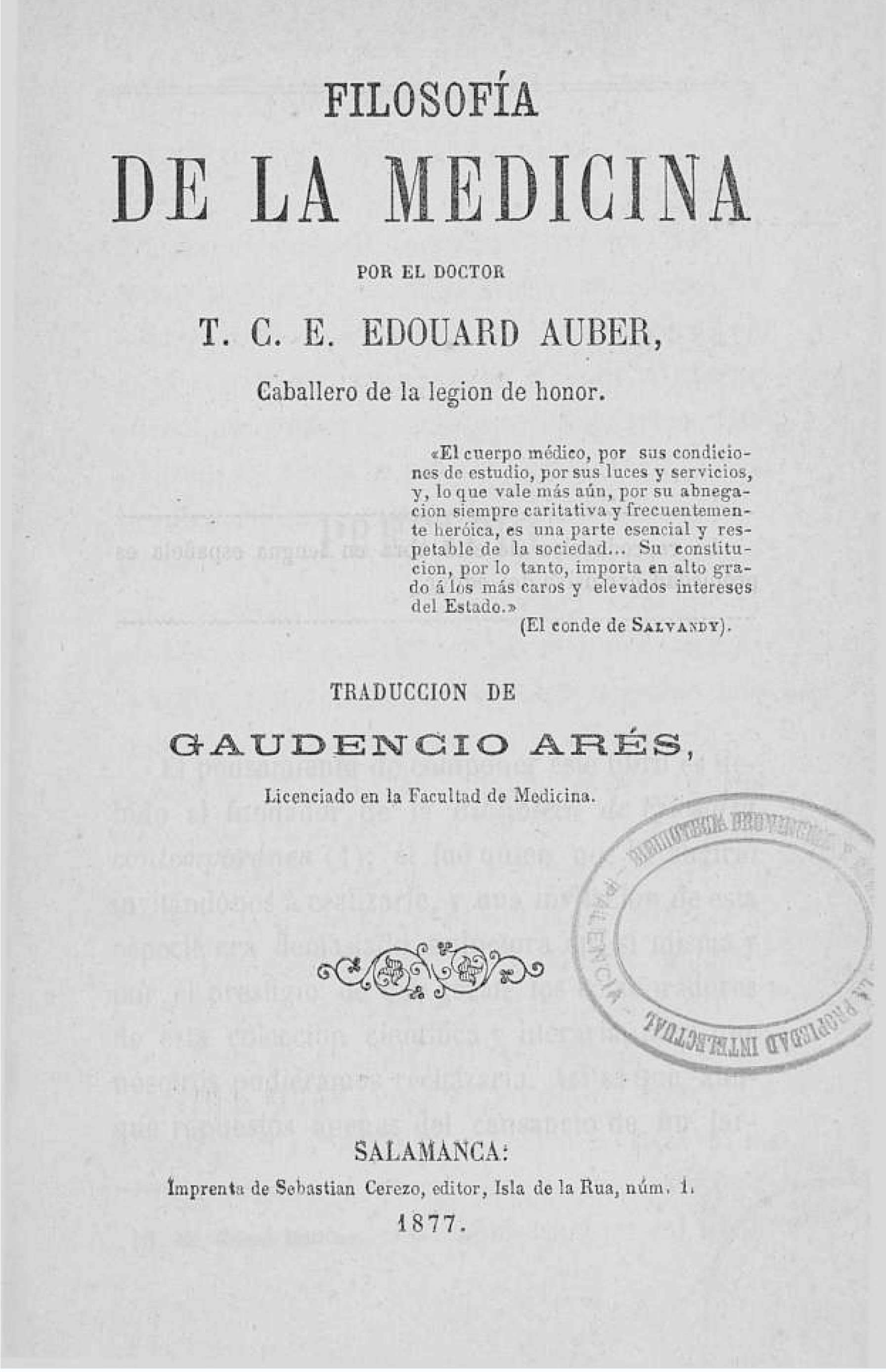 Filosofía de la Medicina de Auber